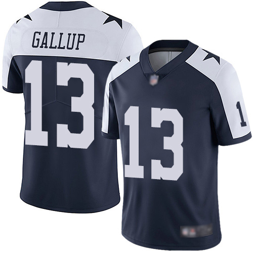 Men Dallas Cowboys Limited Navy Blue Michael Gallup Alternate 13 Vapor Untouchable Throwback NFL Jersey